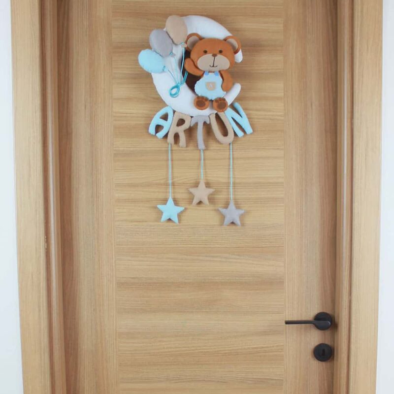 Artun isimli Aydede Ayıcık Bebek ve Hastane Odası Kapı Süsü