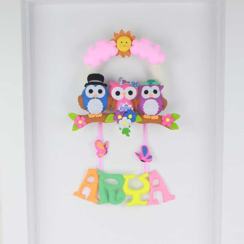 Arya isimli Baykuş Kız Bebek ve Hastane Odası Kapı Süsü