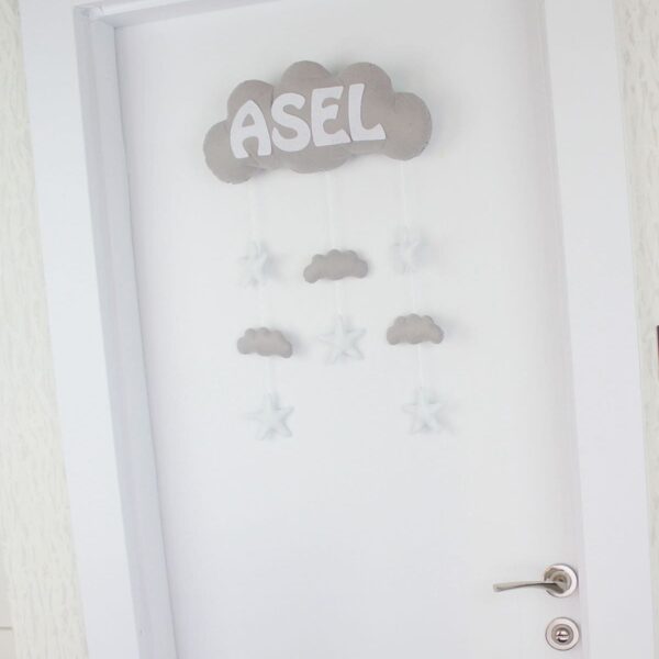 Asel isimli Bulut Bebek ve Hastane Odası Kapı Süsü