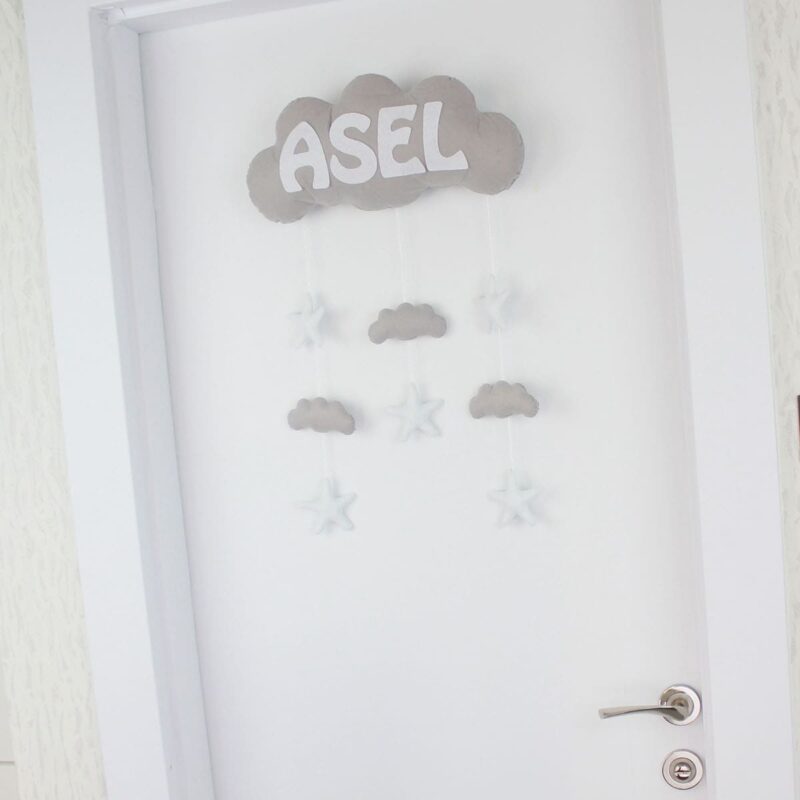 Asel isimli Bulut Bebek ve Hastane Odası Kapı Süsü