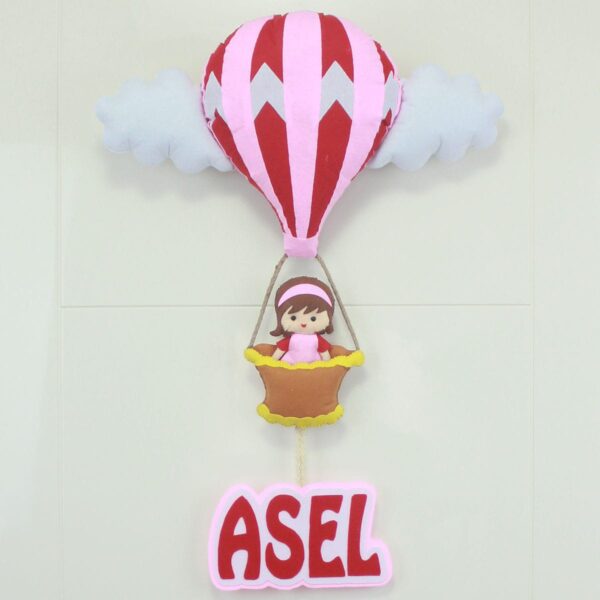 Asel isimli Sıcak Hava Balonlu Bebek ve Hastane Odası Kapı Süsü