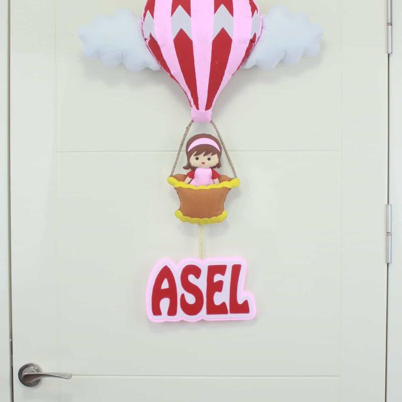 Asel isimli Sıcak Hava Balonlu Bebek ve Hastane Odası Kapı Süsü