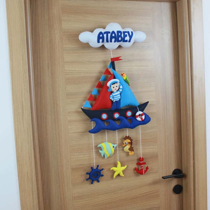 Atabey isimli Denizci Bebek ve Hastane Odası Kapı Süsü