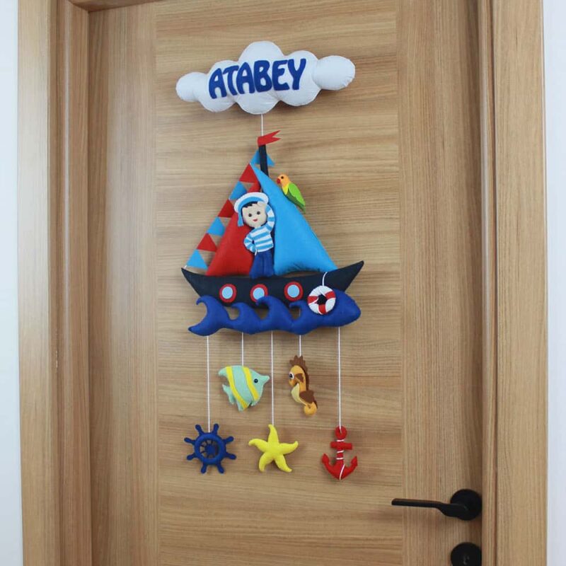 Atabey isimli Denizci Bebek ve Hastane Odası Kapı Süsü