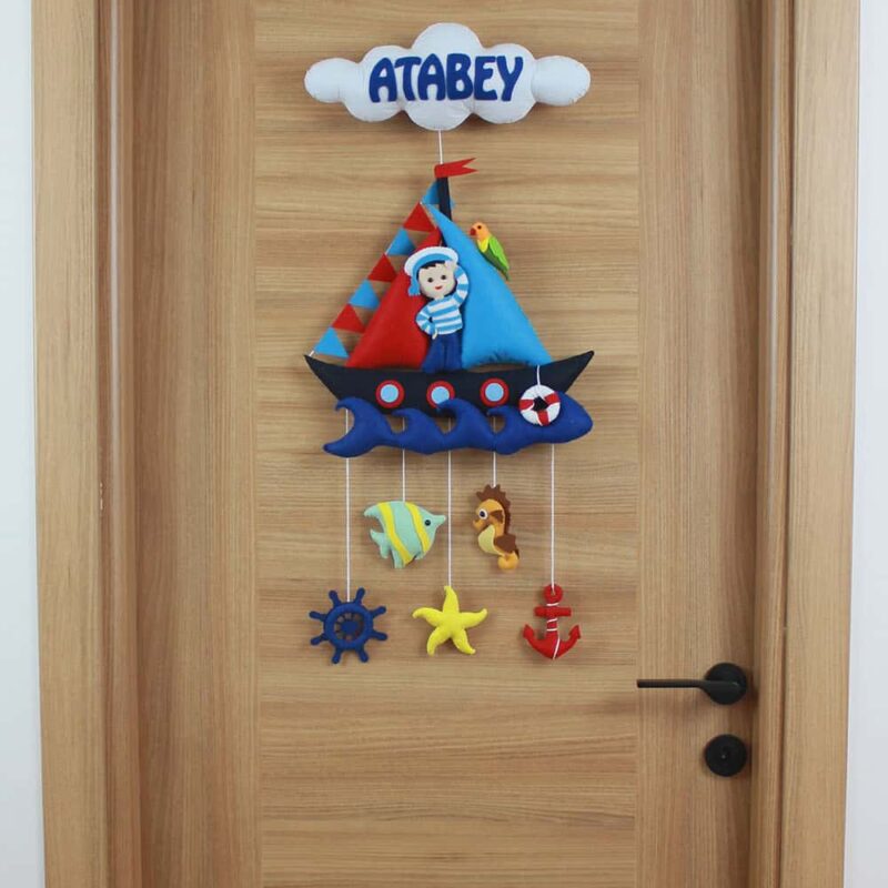 Atabey isimli Denizci Bebek ve Hastane Odası Kapı Süsü