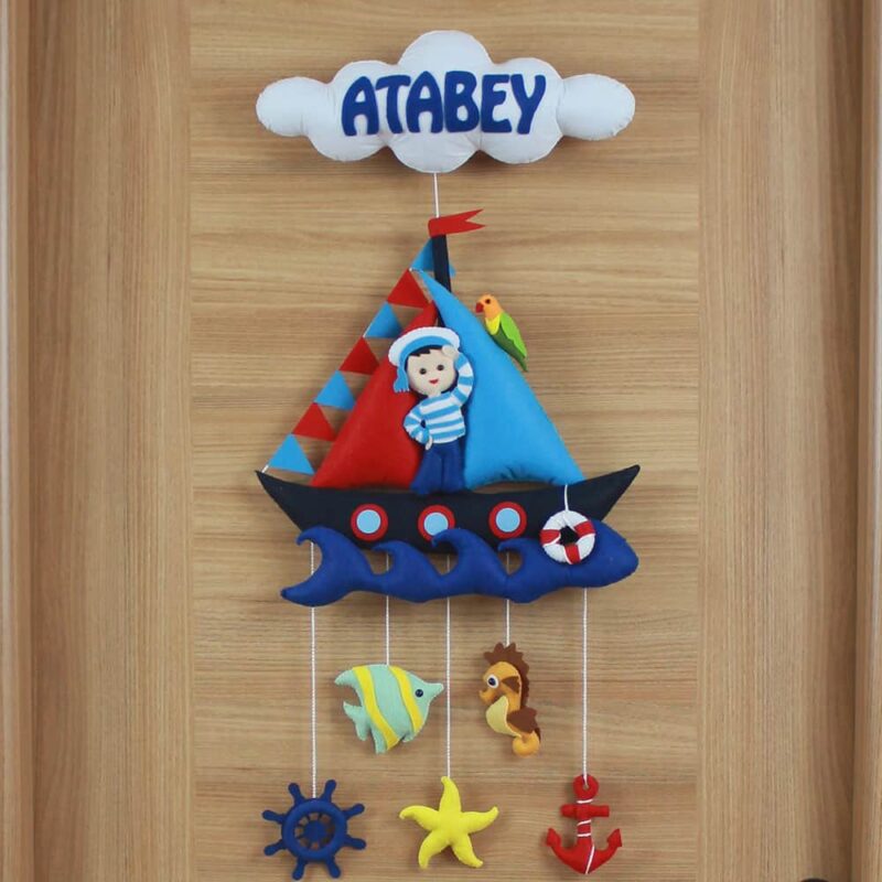 Atabey isimli Denizci Bebek ve Hastane Odası Kapı Süsü