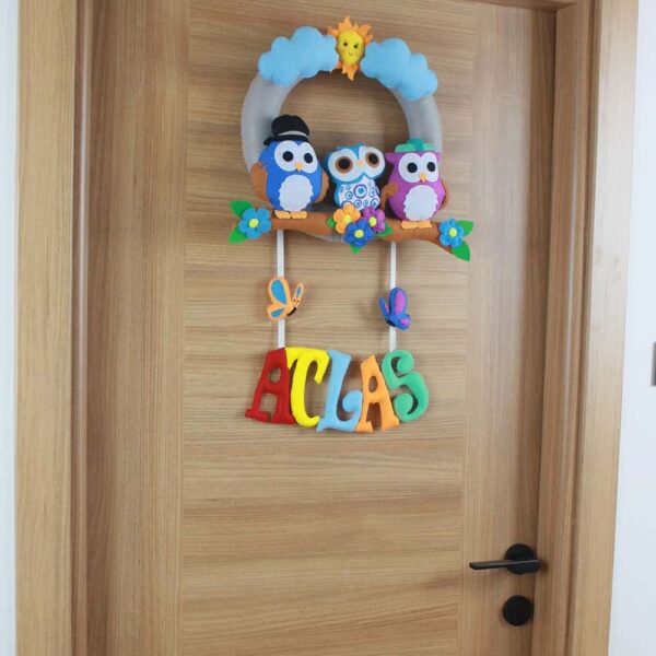 Atlas isimli Baykuş Bebek ve Hastane Odası Kapı Süsü