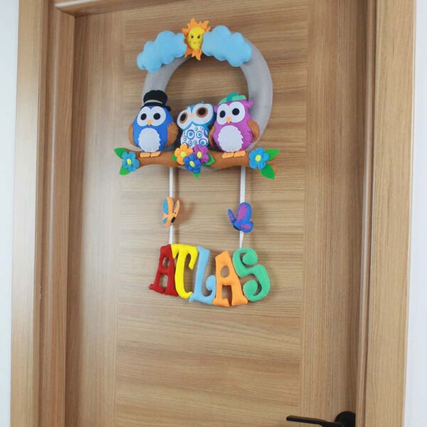 Atlas isimli Baykuş Bebek ve Hastane Odası Kapı Süsü