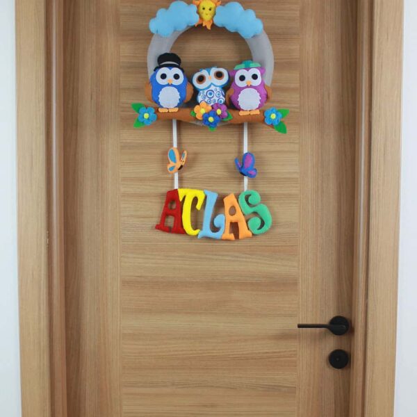 Atlas isimli Baykuş Bebek ve Hastane Odası Kapı Süsü