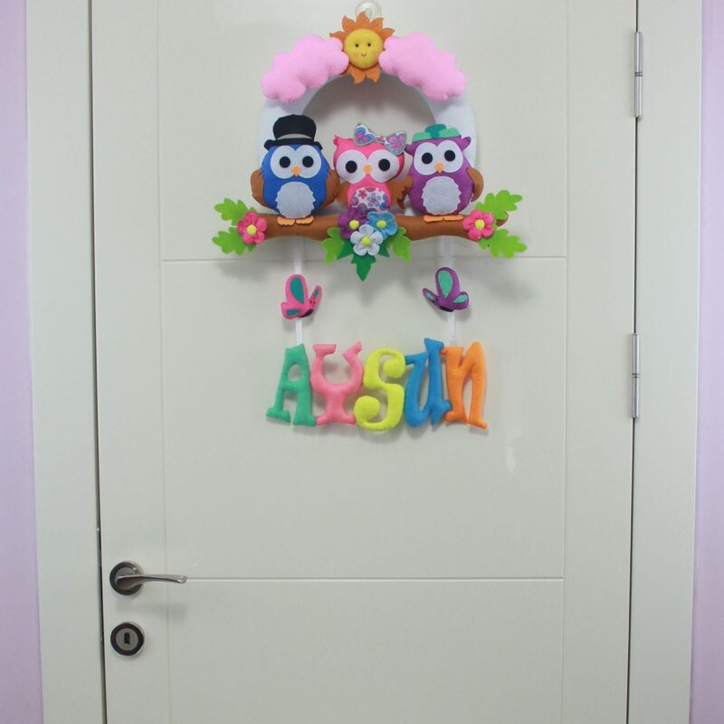 Aysun isimli Baykuş Bebek ve Hastane Odası Kapı Süsü