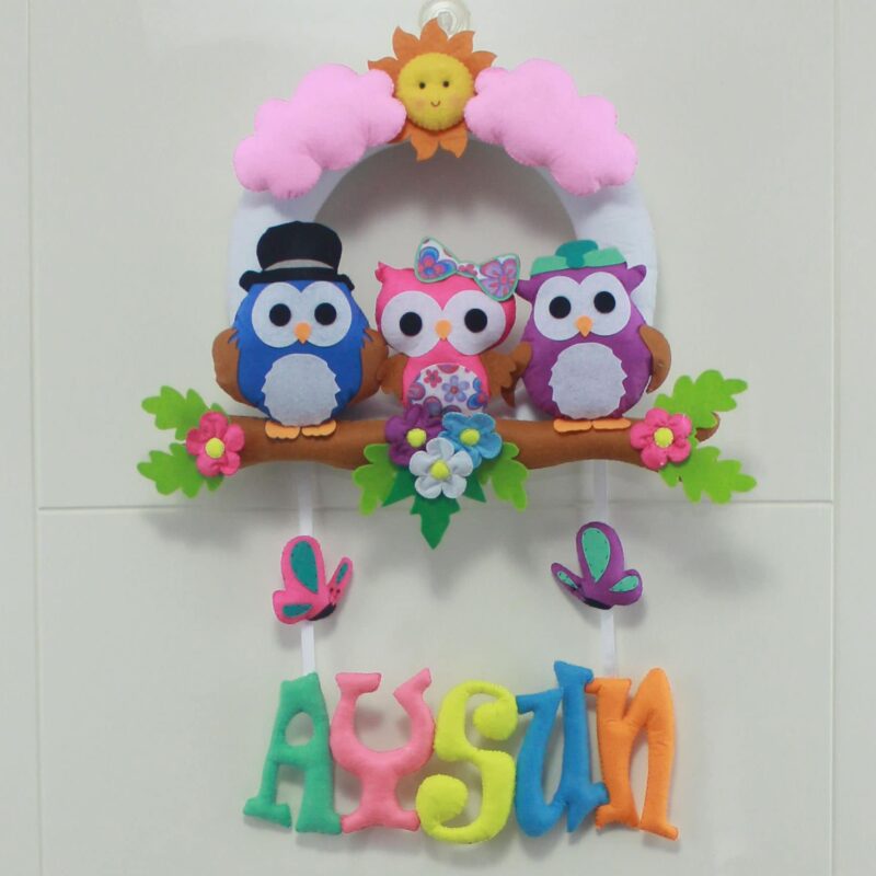 Aysun isimli Baykuş Bebek ve Hastane Odası Kapı Süsü