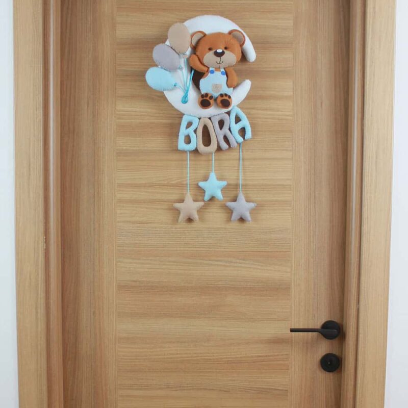 Bora isimli Aydede Balonlu Ayıcık Bebek ve Hastane Odası Kapı Süsü