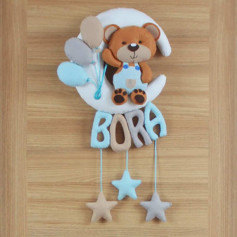 Bora isimli Aydede Balonlu Ayıcık Bebek ve Hastane Odası Kapı Süsü