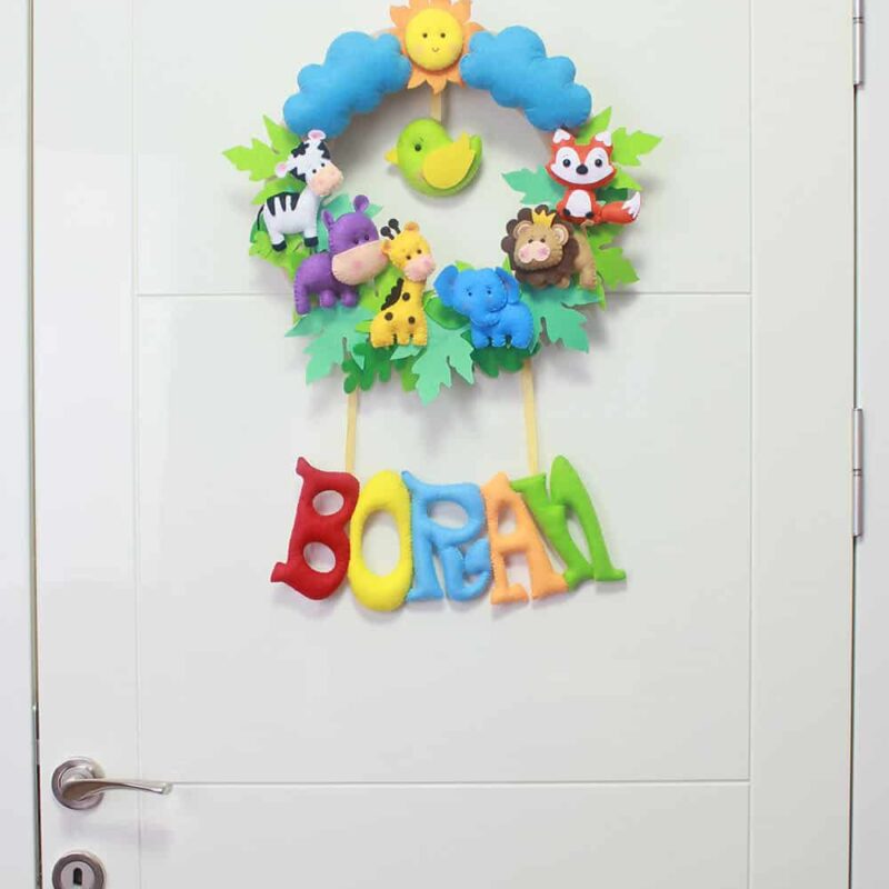 Boran isimli Safari Bebek ve Hastane Odası Kapı Süsü