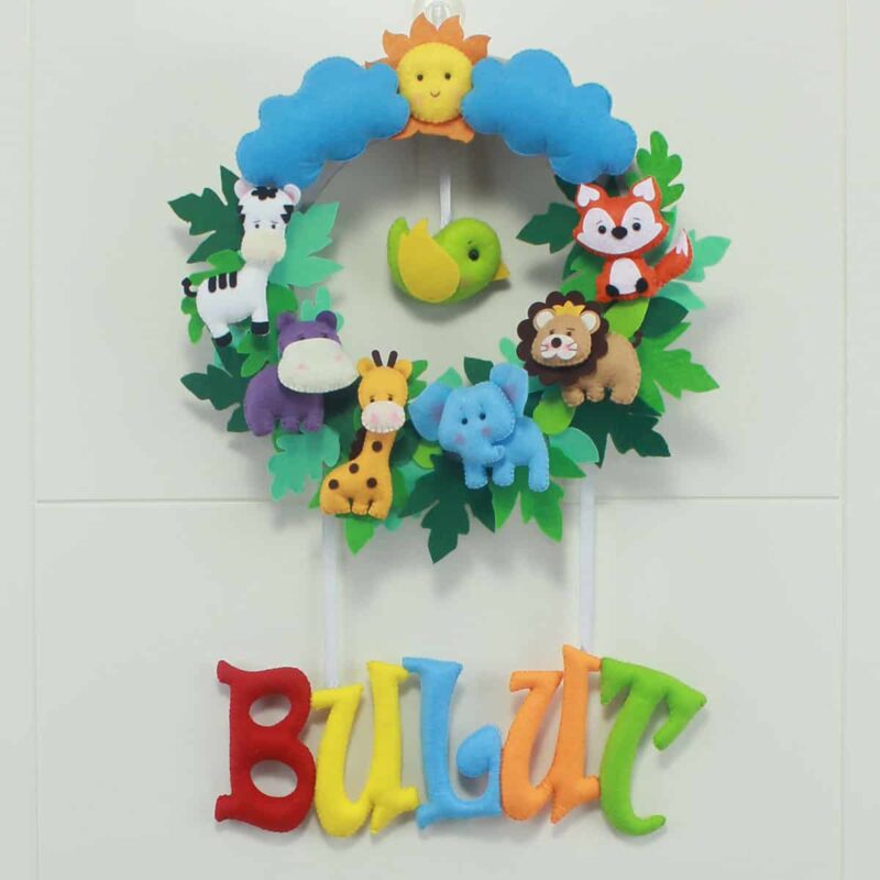 Bulut isimli Safari Bebek ve Hastane Odası Kapı Süsü
