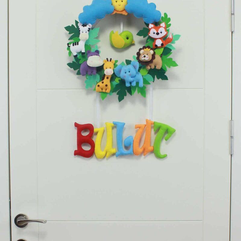 Bulut isimli Safari Bebek ve Hastane Odası Kapı Süsü