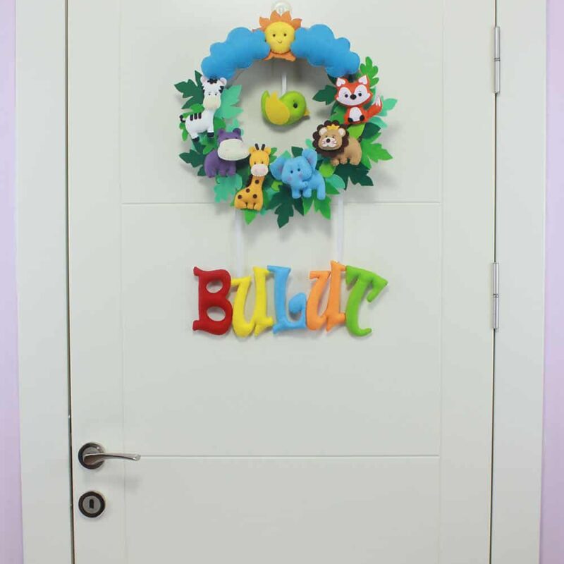 Bulut isimli Safari Bebek ve Hastane Odası Kapı Süsü
