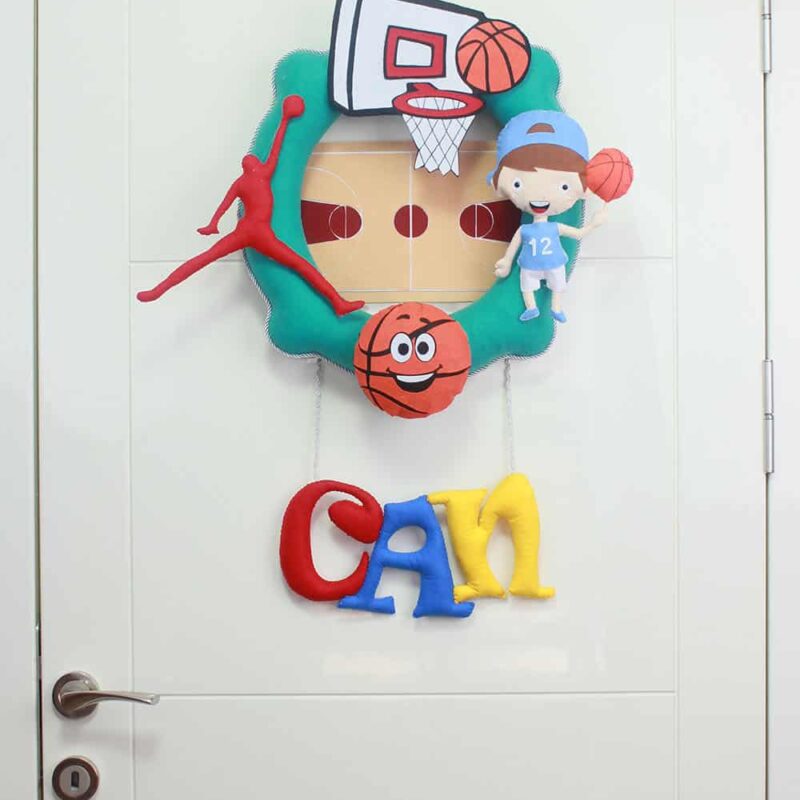 Can isimli Basketbol Bebek ve Hastane Odası Kapı Süsü