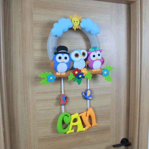 Can isimli Baykuş Bebek ve Hastane Odası Kapı Süsü
