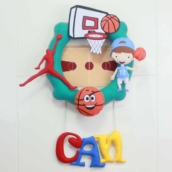 Can isimli Basketbol Bebek ve Hastane Odası Kapı Süsü