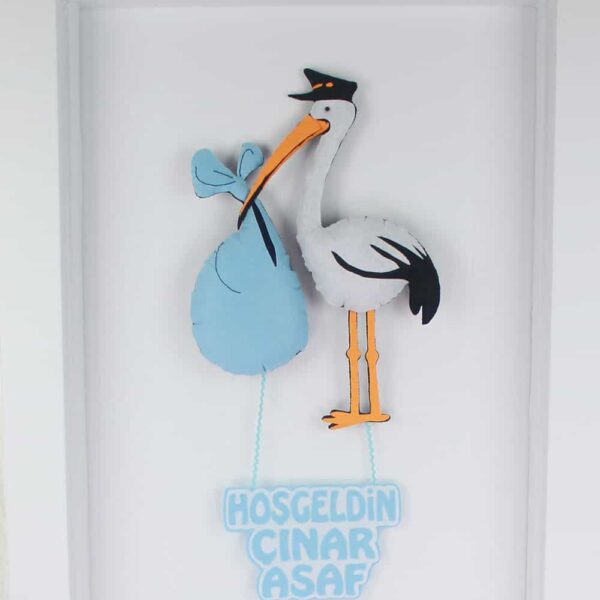 Çınar Asaf isimli Postacı Leylek Bebek ve Hastane Odası Kapı Süsü