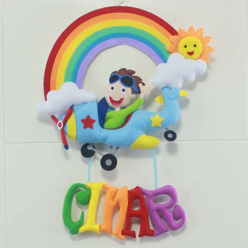 Çınar isimli Gökkuşağı Pilot Bebek ve Hastane Odası Kapı Süsü
