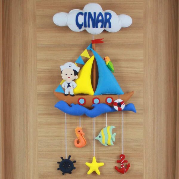 Çınar isimli Kahve Denizci Bebek ve Hastane Odası Kapı Süsü