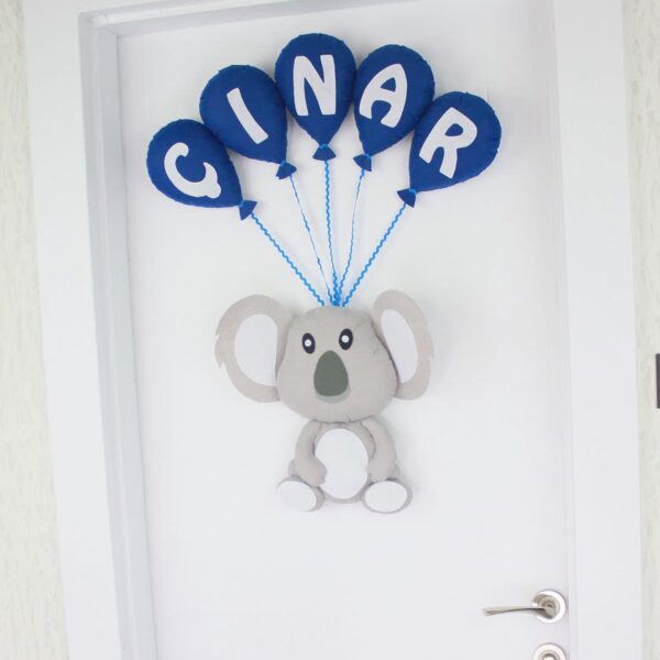 Çınar isimli Koala Bebek ve Hastane Odası Kapı Süsü