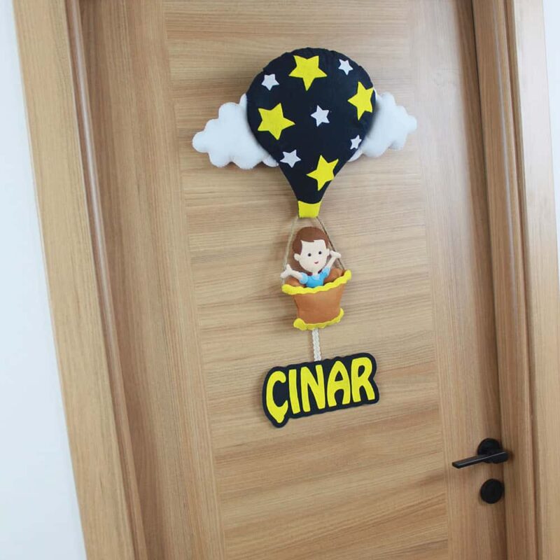 Çınar isimli Sıcak Hava Balonlu Bebek ve Hastane Odası Kapı Süsü