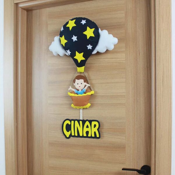 Çınar isimli Sıcak Hava Balonlu Bebek ve Hastane Odası Kapı Süsü