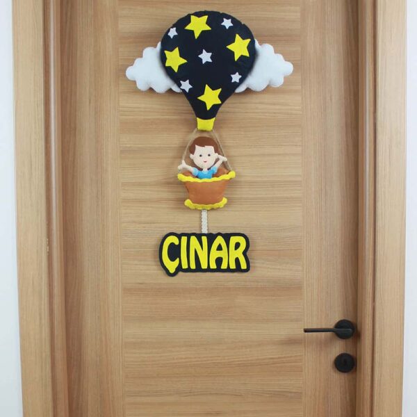 Çınar isimli Sıcak Hava Balonlu Bebek ve Hastane Odası Kapı Süsü
