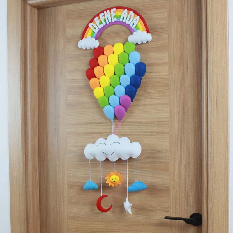 Defne Ada isimli Balonlar Bebek Kapı Süsü