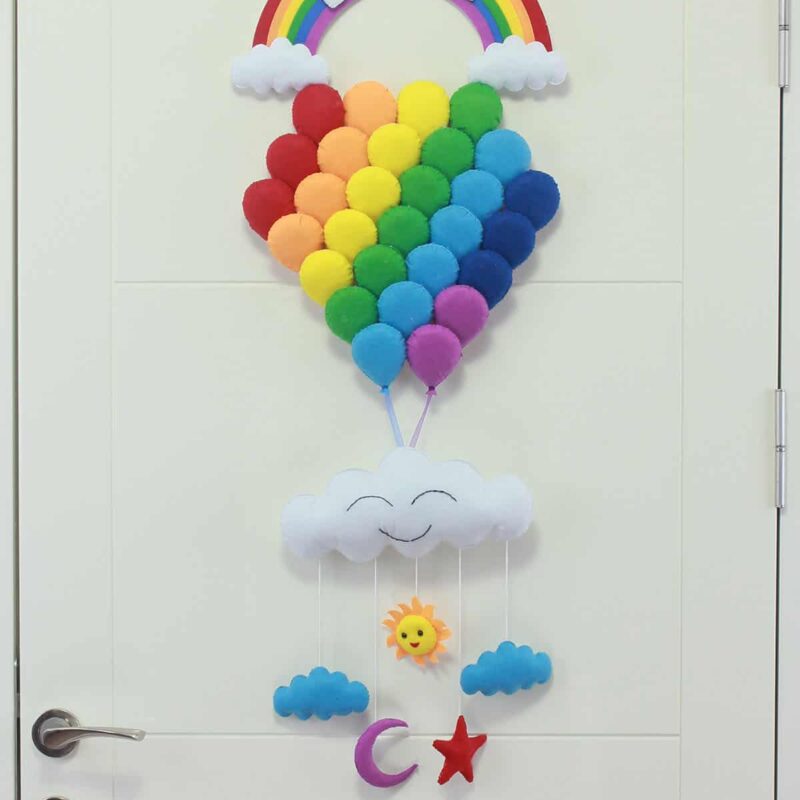 Defne isimli Balonlar Bebek Kapı Süsü