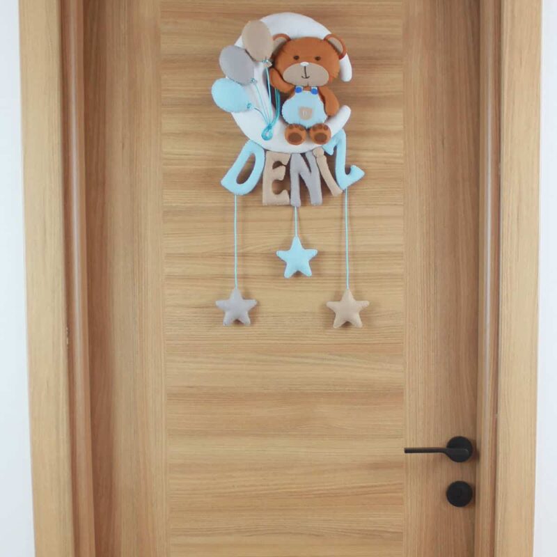 Deniz isimli Aydede Balonlu Ayıcık Kapı Süsü