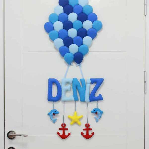 Deniz isimli Balonlar Denizci Kapı Süsü