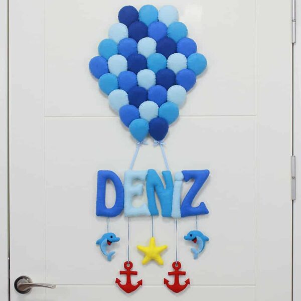 Deniz isimli Balonlar Denizci Kapı Süsü