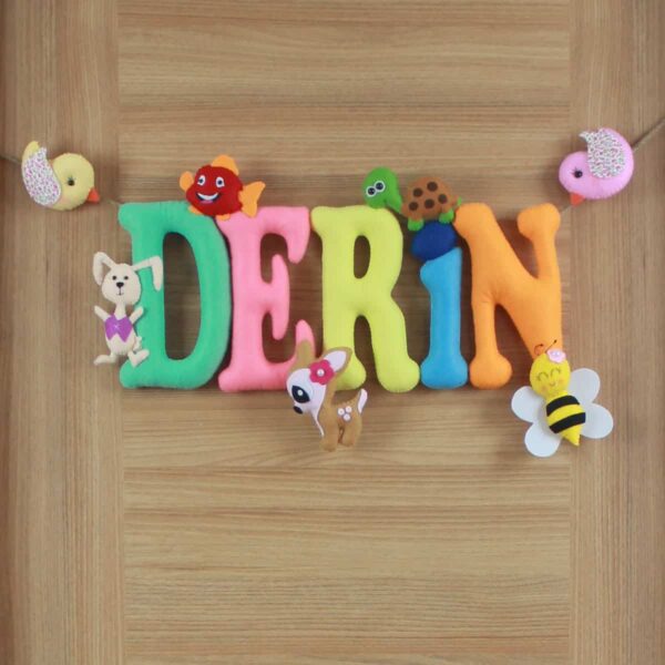 Derin isimli İsimlik Bebek Kapı Süsü