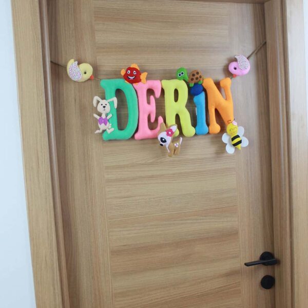 Derin isimli İsimlik Bebek Kapı Süsü