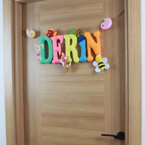 Derin isimli İsimlik Bebek Kapı Süsü