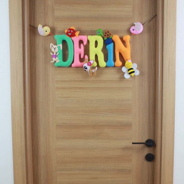 Derin isimli İsimlik Bebek Kapı Süsü