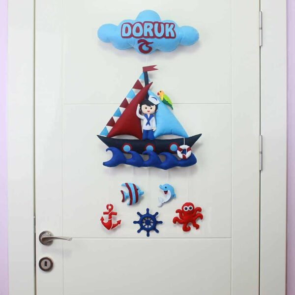 Doruk isimli Bordo Mavi Denizci Kapı Süsü