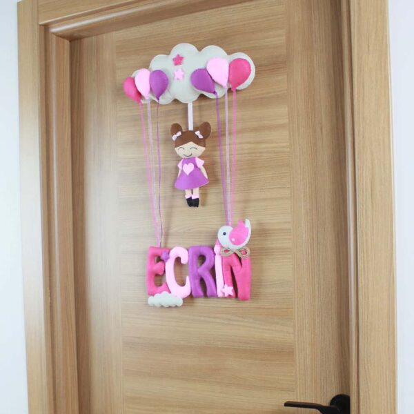 Ecrin isimli Pembe Mor Kapı Süsü