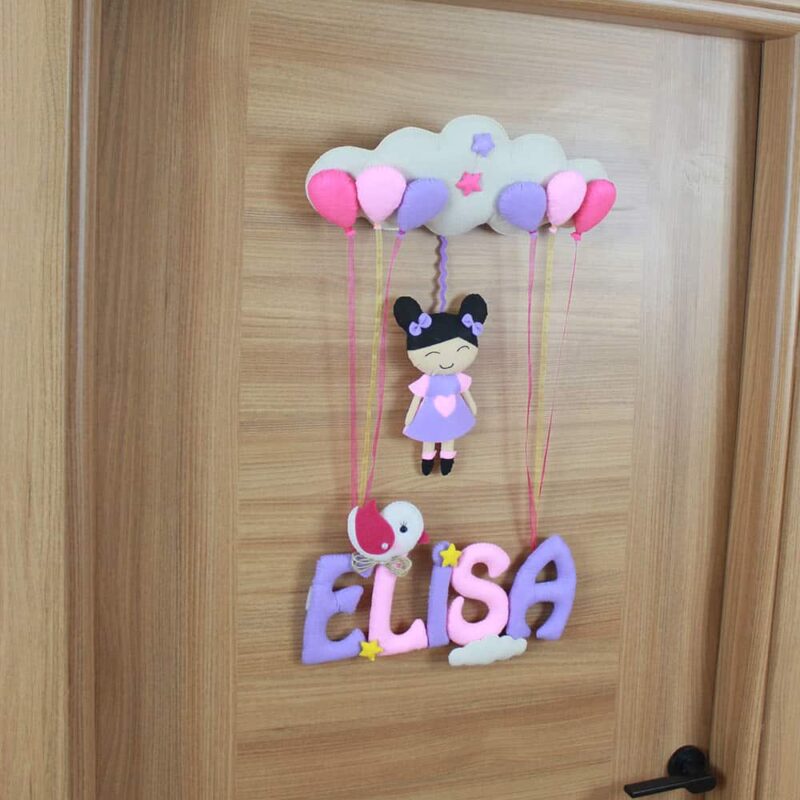 Elisa isimli Pembe Lila Kapı Süsü