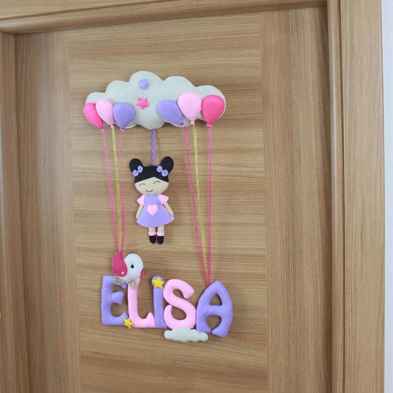Elisa isimli Pembe Lila Kapı Süsü