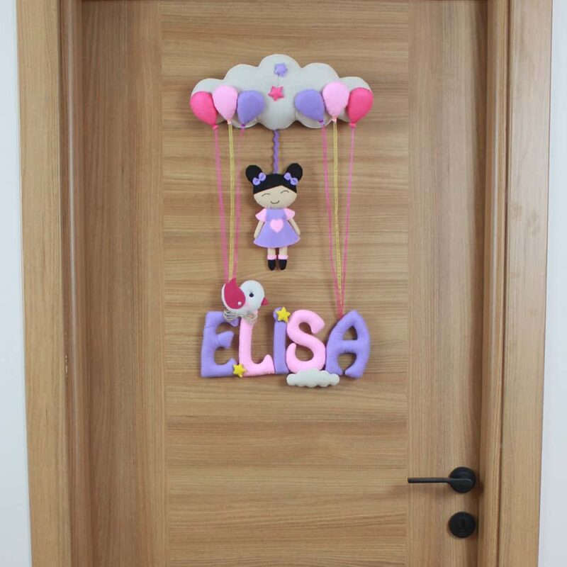 Elisa isimli Pembe Lila Kapı Süsü