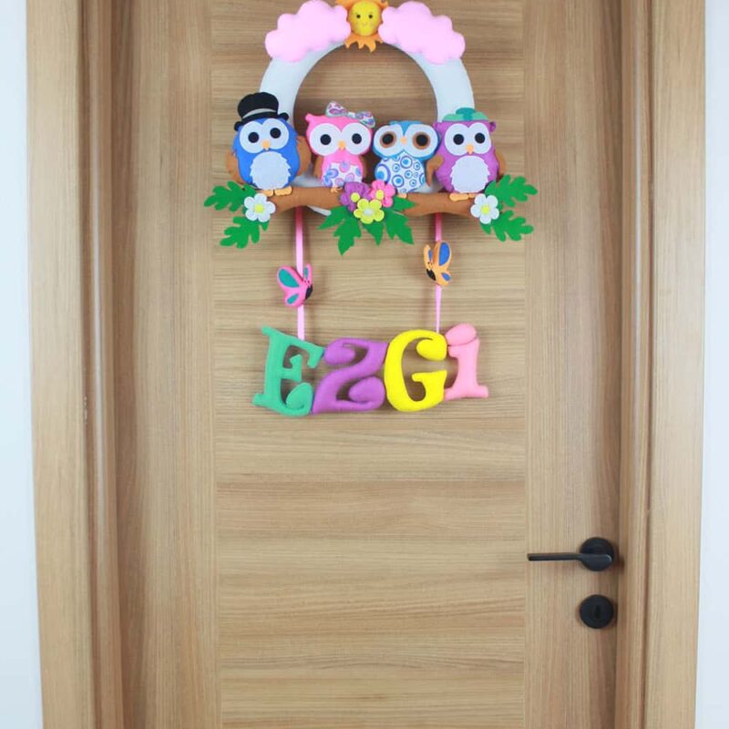Ezgi isimli Baykuş Bebek Kapı Süsü