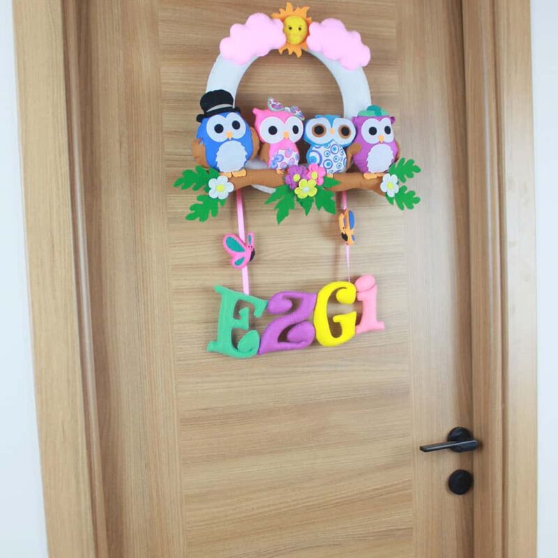 Ezgi isimli Baykuş Bebek Kapı Süsü