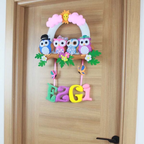 Ezgi isimli Baykuş Bebek Kapı Süsü