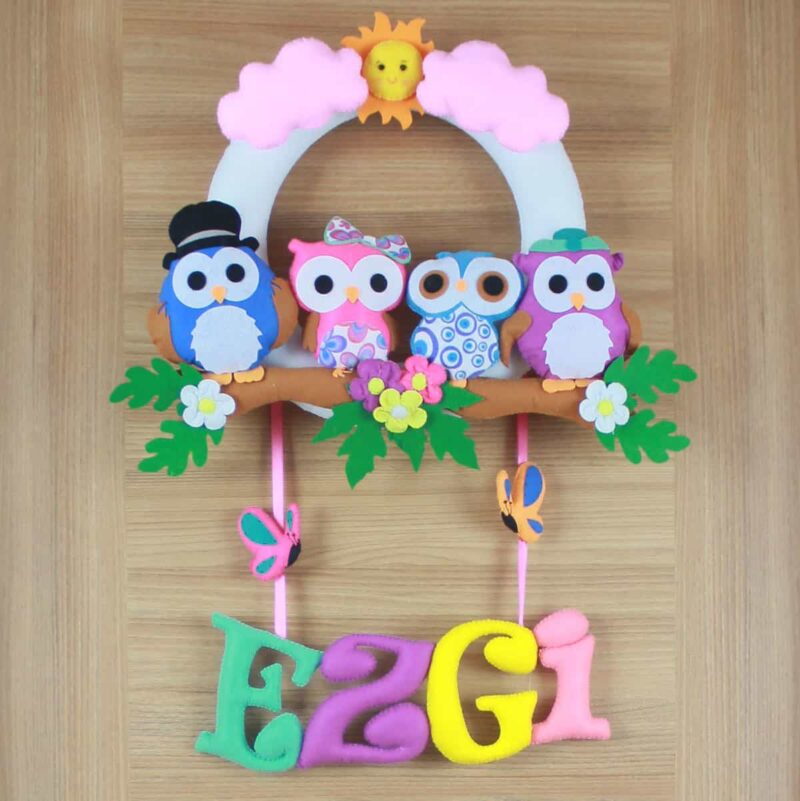 Ezgi isimli Baykuş Bebek Kapı Süsü