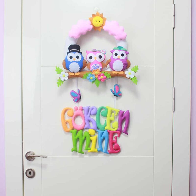 Gökçen Mine isimli Baykuş Bebek Kapı Süsü